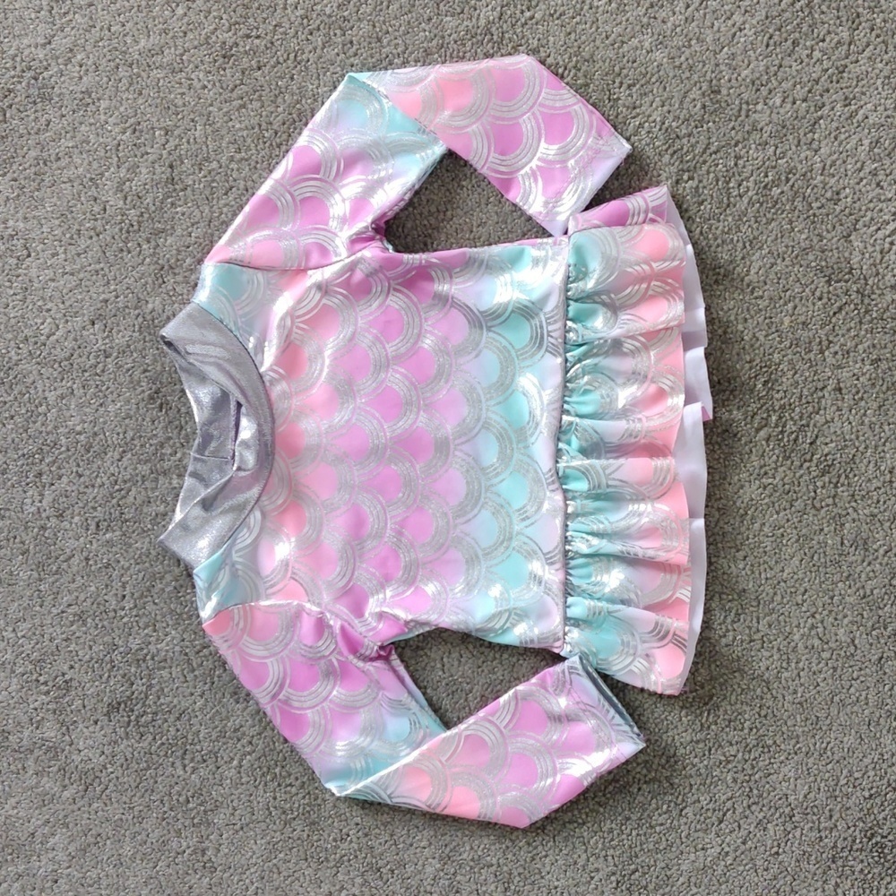 Toddler Girl's Long-Sleeve Top with Ruffled Hem (18 Months) Swim Wear Rash guard